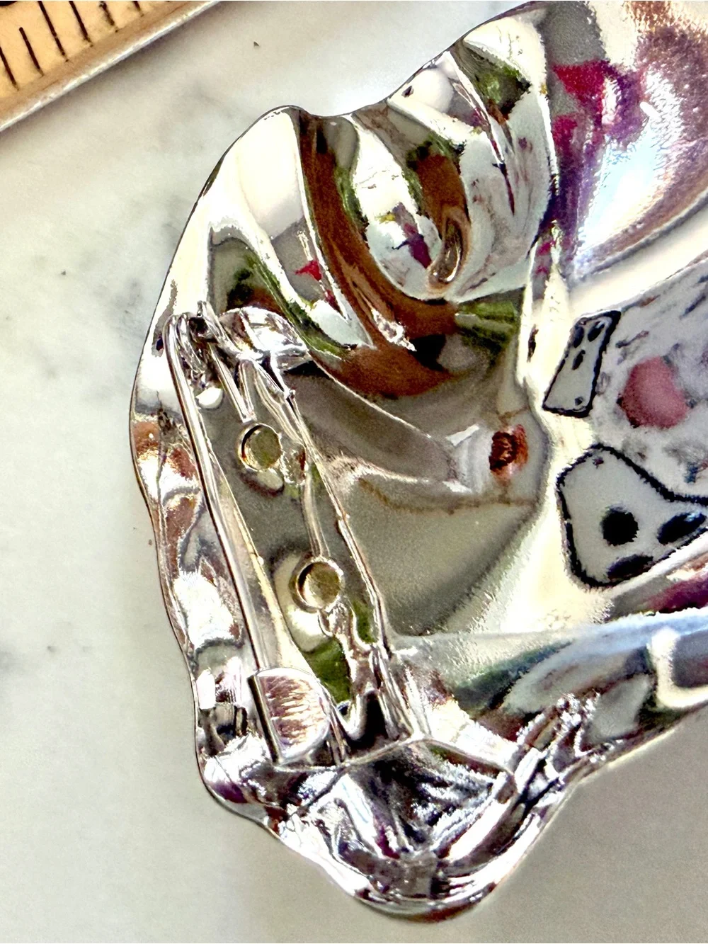 Silver Face Brooch Lapel Pin Schiaparelli Inspired Sculpted Face Accessory NEW